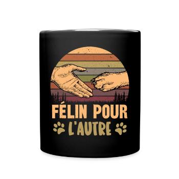 félin pour l'autre - Mug uni - noir - Devant