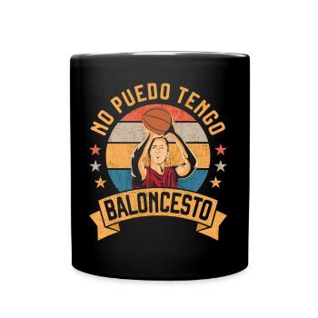 Sorry I Can't I Have Basketball Vintage BBall - Full Colour Mug - black - Front