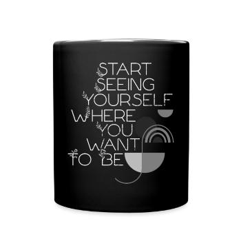 Mindset Commencez à voir votre futur Inspira géométrique - Mug uni - noir - Devant