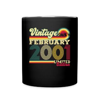 Année 2001 Février 22e anniversaire cadeau homme - Mug uni - noir - Devant