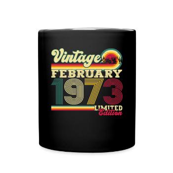 Born 1973 February 50th birthday Gift man - Full Colour Mug - black - Front