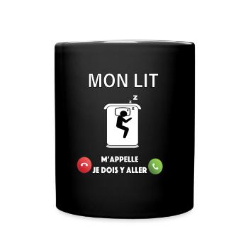 MON LIT m'appelle - Mug uni - noir - Devant