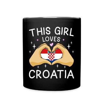 Croatia Flag Adriatic Zagreb Croatian flag - Full Colour Mug - black - Front