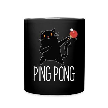 Table Tennis Katze Pingpong Black Cat Outfit - Full Colour Mug - black - Front