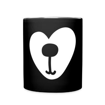Herz Schnauze Hund Liebe Love Valentinstag Hunde - Tasse einfarbig - Schwarz - Vorne