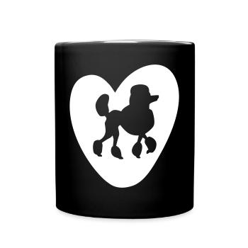 Herz Pudel Vektor Hundeliebe Hund Valentinstag Fan - Tasse einfarbig - Schwarz - Vorne