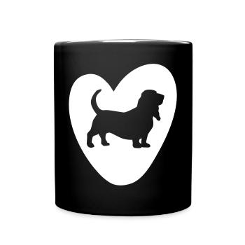 Herz Hush Puppie Vektor Hund Tierliebe Liebe Love - Tasse einfarbig - Schwarz - Vorne