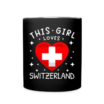 Suisse Flag Vintage Croix Coeur Suisse - Mug uni - noir - Devant