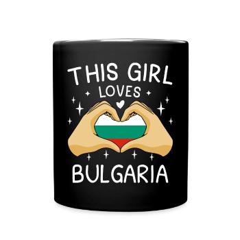 Bulgarien Flagge Bulgarische Fahne Goldstrand - Tasse einfarbig - Schwarz - Vorne