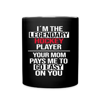 Terrain de hockey sur gazon « joueur de hockey légendaire » - Mug uni - noir - Devant