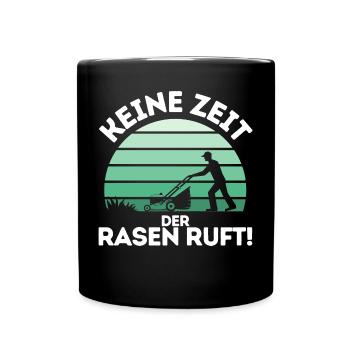 Rasenmäher Rasenpflege Platzwart Rasenflüsterer - Tasse einfarbig - Schwarz - Vorne