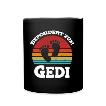 Befördert zum Gedi Patenonkel Österreich - Tasse einfarbig - Schwarz - Vorne