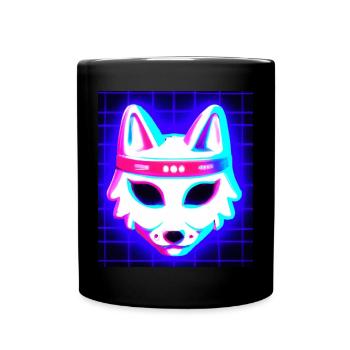 Kitsun Vaporwave Japonais Kami Vaporwave Kitsune - Mug uni - noir - Devant