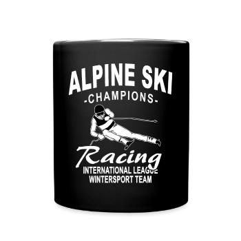 Ski alpine - Ski Abfahrt - Slalom - Skifahrer - Tasse einfarbig - Schwarz - Vorne