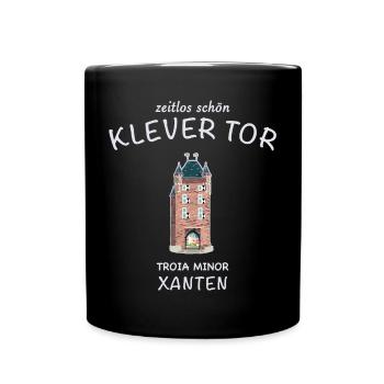 Xanten, Klever Tor, Sehenswürdigkeit - Tasse einfarbig - Schwarz - Vorne