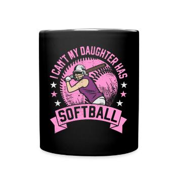 Ma fille a un cadeau de maman papa softball - Mug uni - noir - Devant