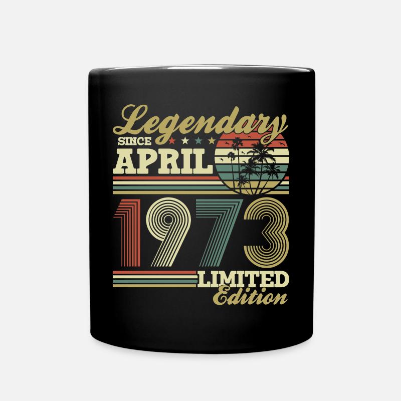Avril 1973 Vintage Anniversaire Vintage Rétro - Mug uni - noir