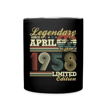Avril 1958 Naissance Anniversaire Vintage Rétro - Mug uni - noir - Devant