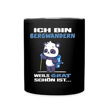 Bergwandern Gratwanderung Berghütte servus alpin - Tasse einfarbig - Schwarz - Vorne