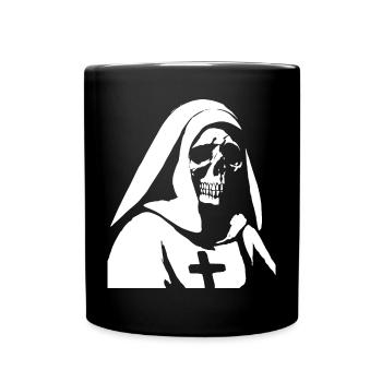 Mystifizierende und mutige Horror-Nonne, Satanic und Occu - Tasse einfarbig - Schwarz - Vorne