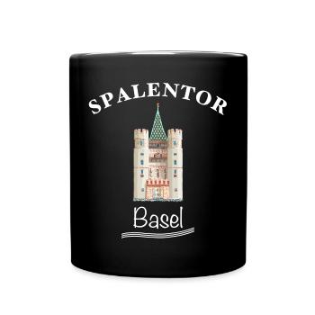Basel, kultiges Spalentor, Schweiz - Tasse einfarbig - Schwarz - Vorne