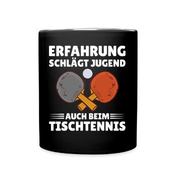 Tischtennis old alter Mann Opa witziger Spruch - Tasse einfarbig - Schwarz - Vorne