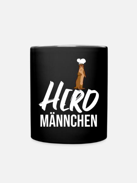 Herdmännchen Koch Kochschürze Hobbykoch Küche - Tasse einfarbig - Schwarz