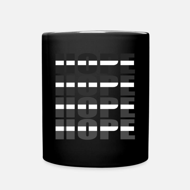 Hope Grid: Monochrome Typographic Matrix - Tasse einfarbig - Schwarz