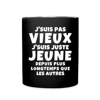 vieil homme, personne âgée, retraité - Mug uni - noir - Devant