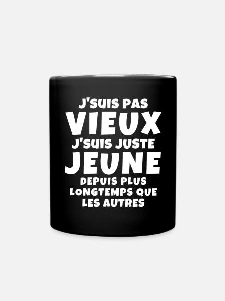 vieil homme, personne âgée, retraité - Mug uni - noir