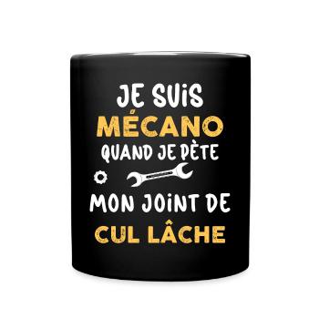 Humour mécano homme joint de culasse - Mug uni - noir - Devant