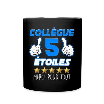 Collègue 5 étoiles Humour Départ Entreprise - Mug uni - noir - Devant