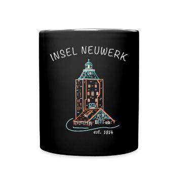 Kultiger Leuchtturm Insel Neuwerk, Hamburg - Tasse einfarbig - Schwarz - Vorne