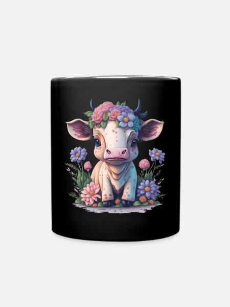 Kuh - Tasse einfarbig - Schwarz