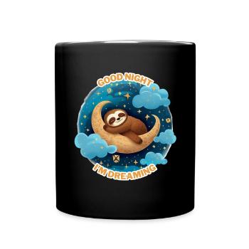 Moondream Sloth in Night Glow - Full Colour Mug - black - Front