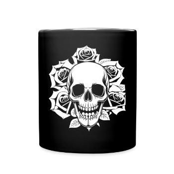 Horror Schädel Schädel Kunst Schädel Gothic Heavy Metal - Tasse einfarbig - Schwarz - Vorne