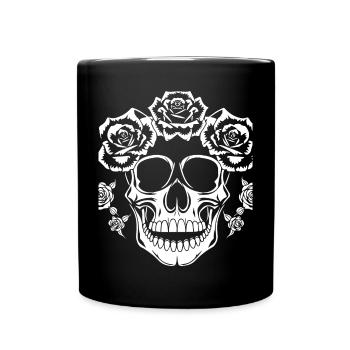 Horror Skull Skull Art Skull Gothic Heavy Metal - Full Colour Mug - black - Front