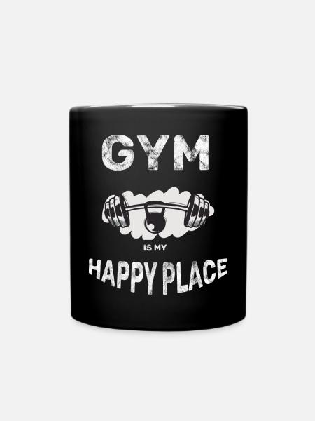 Gym is my happy placeSport Therapie Fitness - Tasse einfarbig - Schwarz