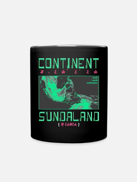 Old Map Continent Sundanese Graphic - Full Colour Mug - black