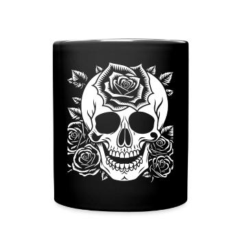 Horror Skull Skull Art Skull Gothic Heavy Metal - Full Colour Mug - black - Front