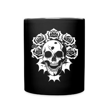 Horror Skull Skull Art Skull Gothic Heavy Metal - Full Colour Mug - black - Front