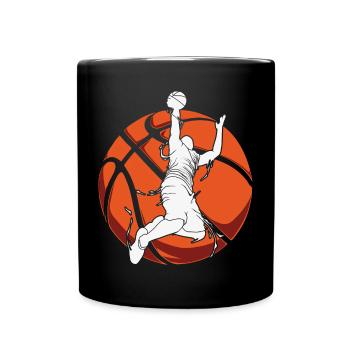 Basketball Basketballer - Tasse einfarbig - Schwarz - Vorne