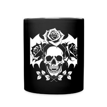 Horror Skull Skull Art Skull Gothic Heavy Metal - Full Colour Mug - black - Front