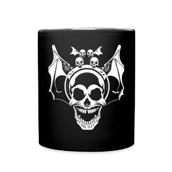 Horror Skull Skull Art Skull Gothic Heavy Metal - Full Colour Mug - black - Front