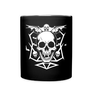 Horror Skull Skull Art Skull Gothic Heavy Metal - Full Colour Mug - black - Front
