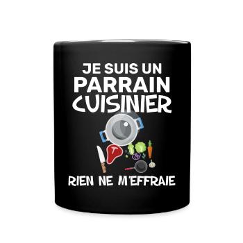 Mon Parrain Cuisinier Humour Cuisine - Mug uni - noir - Devant