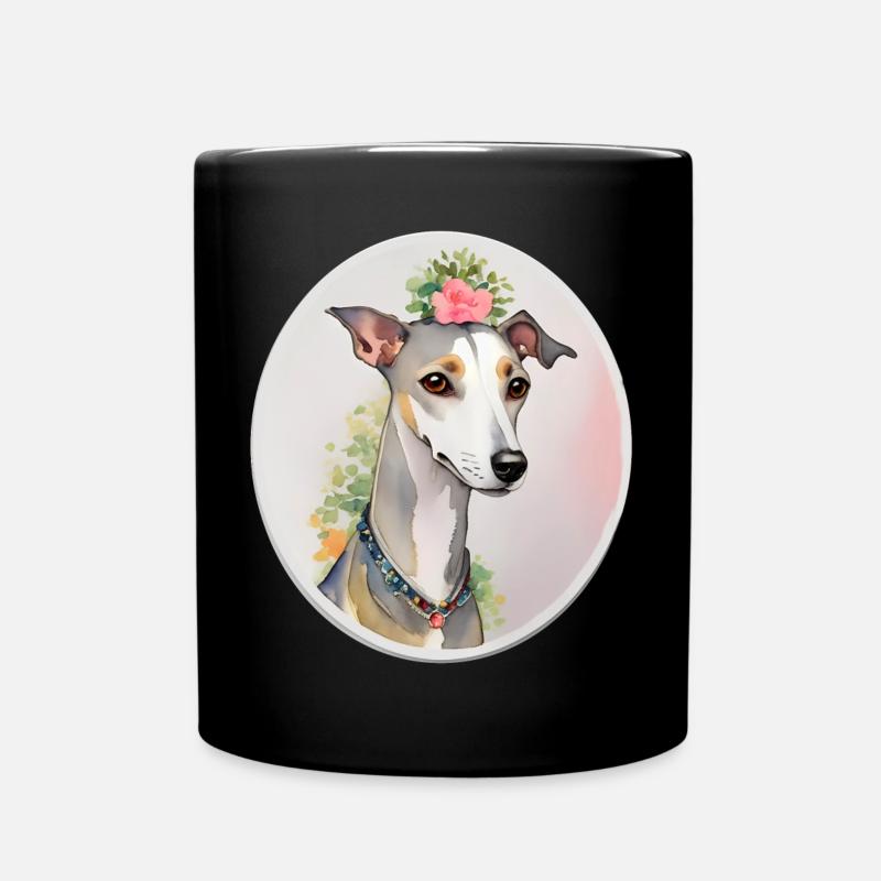 Whippet - Tasse einfarbig - Schwarz