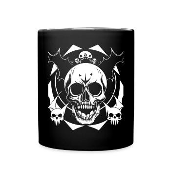 Horror Skull Skull Art Skull Gothic Heavy Metal - Full Colour Mug - black - Front