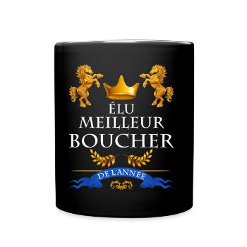 Elu meilleur boucher de l'année - Mug uni - noir - Devant