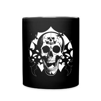 Horror Skull Skull Art Skull Gothic Heavy Metal - Full Colour Mug - black - Front